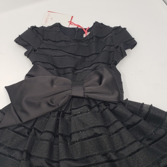 LILI GAUFRETTE Black Organza & Taffeta Girls Dress - Picture 3 of 5